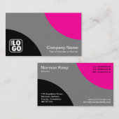 Afwisselende curven - zwart, grijs en armroze visitekaartje (Voorkant / Achterkant)