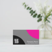 Afwisselende curven - zwart, grijs en armroze visitekaartje (Staand voorkant)