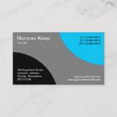 Afwisselende curven - zwart, grijs en hemelblauw visitekaartje (Achterkant)