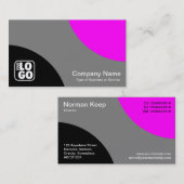 Afwisselende curven - zwart. Grijs en magenta Visitekaartje (Voorkant / Achterkant)