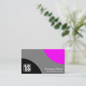 Afwisselende curven - zwart. Grijs en magenta Visitekaartje (Staand voorkant)