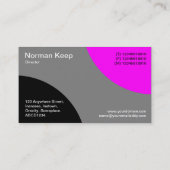 Afwisselende curven - zwart. Grijs en magenta Visitekaartje (Achterkant)