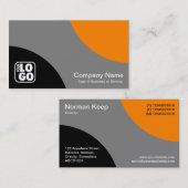 Afwisselende curven - zwart, grijs en Oranje Visitekaartje (Voorkant / Achterkant)