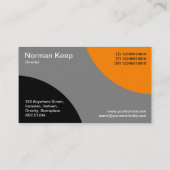 Afwisselende curven - zwart, grijs en Oranje Visitekaartje (Achterkant)