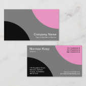 Afwisselende curven - zwart, grijs en roze visitekaartje (Voorkant / Achterkant)