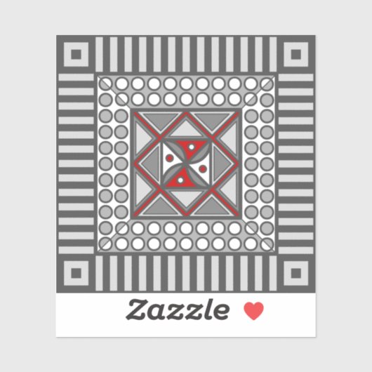 Afwisselende geometrische contoursticker sticker (Vel)