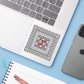 Afwisselende geometrische contoursticker sticker (Laptop met iPhone)