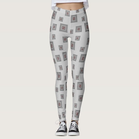 Afwisselende geometrische Leggings (Voorkant)
