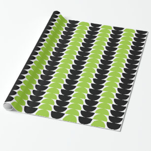 Afwisselende Halve Manen 02 - Martiaans Groen en Z Cadeaupapier