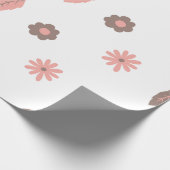 Afwisselende roze toon van papierbloemen cadeaupapier (Hoek)