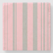 Afwisselende strepen/roze & grijs stenen onderzetter (Voorkant)