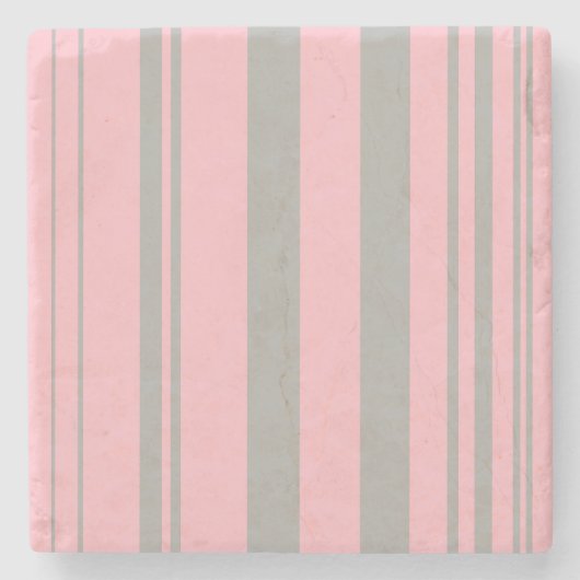 Afwisselende strepen/roze & grijs stenen onderzetter (Voorkant)