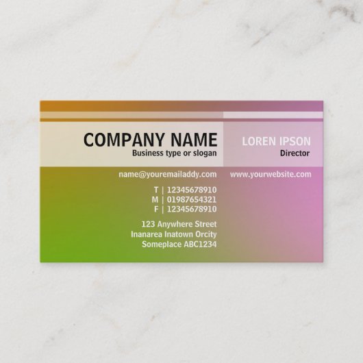 Afwisselende tafels - Zachte gradiënten Visitekaar Visitekaartje (Voorkant)