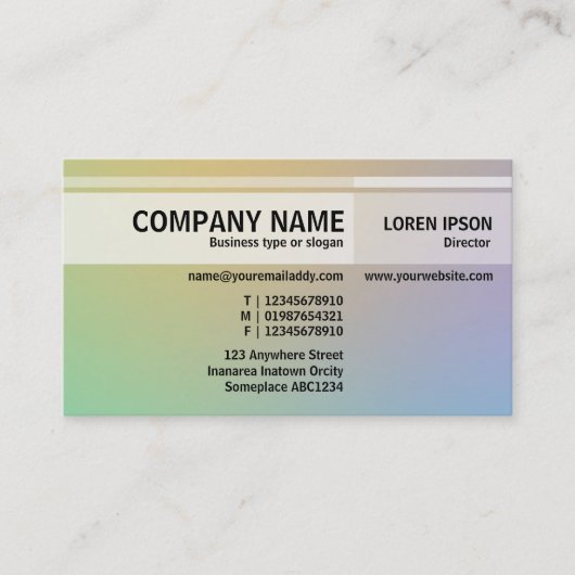 Afwisselende tafels - Zachte gradiënten Visitekaar Visitekaartje (Voorkant)