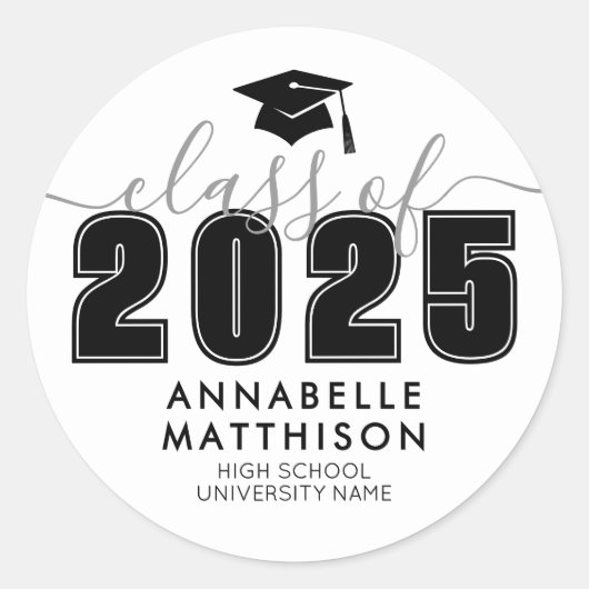 Afwisseling zwart Afstuderen Afstuderen Ronde Sticker (Voorkant)