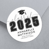Afwisseling zwart Afstuderen Afstuderen Ronde Sticker