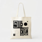 Afwisseling — Zwarte Witte Geometrische Abstracte  Tote Bag (Voorkant)