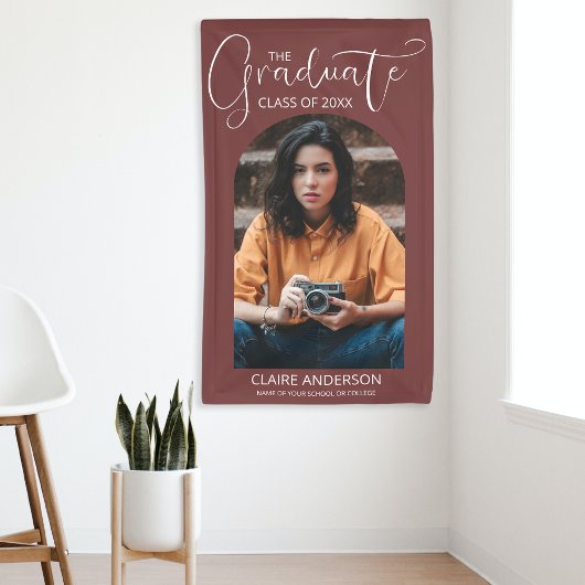 Afwolf Foto met Boog Afstudeerfeest Spandoek