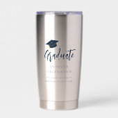 Afwstuderen 2026 Script Navy Blauwe Persoonlijke A Geïsoleerde Drinkbeker (Voorkant)