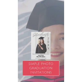Afwstuderen 20XX Eenvoudige Foto Witte Afstudeerfe Aankondiging