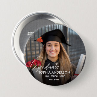 Afwstuderen Eenvoudig Modern Script Klassieke Foto Ronde Button 7,6 Cm