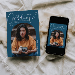 Afwstuderen Gebogen Foto Afstudeeruitnodiging Kaart