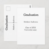 Afwstuderen naam klas van 20XX universiteitsnaam s Briefkaart (Voorkant / Achterkant)