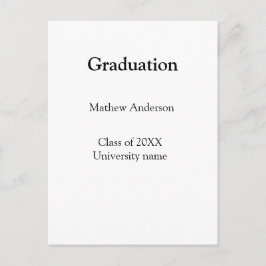 Afwstuderen naam klas van 20XX universiteitsnaam s Briefkaart