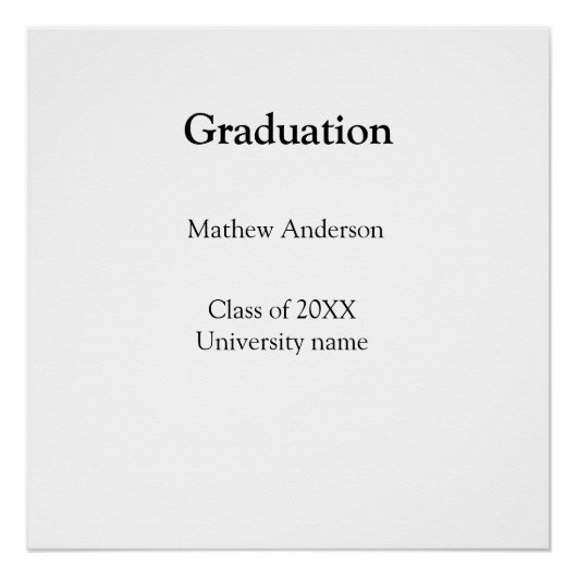Afwstuderen naam klas van 20XX universiteitsnaam s Perfect Poster (Voorkant)