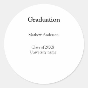 Afwstuderen naam klas van 20XX universiteitsnaam s Ronde Sticker