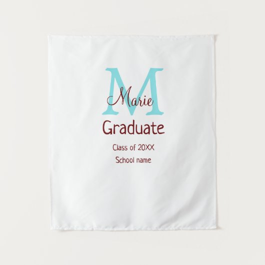 Afwstuderen voeg naam monogram groen roze eenvoudi wandkleed (Voorkant)