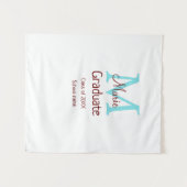 Afwstuderen voeg naam monogram groen roze eenvoudi wandkleed (Voorkant (horizontaal))
