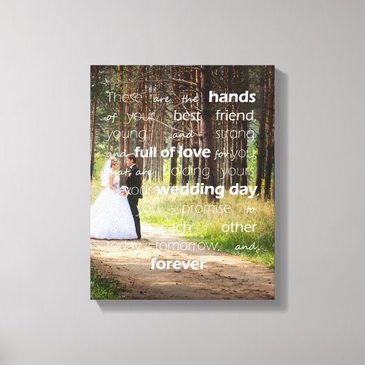 Afzegeling van de aangepaste foto van Hands Weddin Canvas Afdruk (Voorkant)