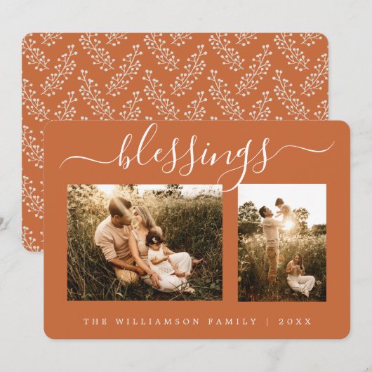 Afzeggingen 2 Photo Template kerstfeestdag kaart (Voorkant / Achterkant)