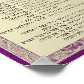 Afzeggingen van de Torah Hebrew en het Engels Paar Poster (Hoek)