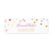 AFZENDER ADRES  glam confetti spot goud roze Etiket (Voorkant)