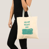Afzetbare camera Aangepast bericht Blauwgroen blau Tote Bag (Voorkant (product))