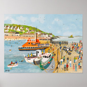 Afzinking van de reddingsboot in Mousehole Poster