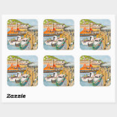 Afzinking van de reddingsboot in Mousehole Vierkante Sticker (Vel)