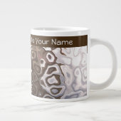 Afzonderlijk bruin grijs slijpend snakeskin-effect grote koffiekop (Rechts)