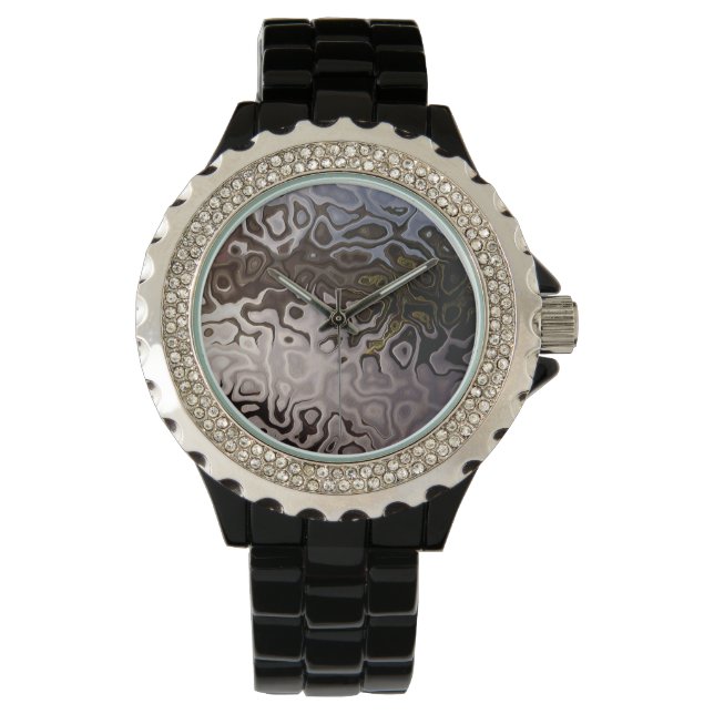 Afzonderlijk bruin grijs slijpend snakeskin-effect horloge (Voorkant)