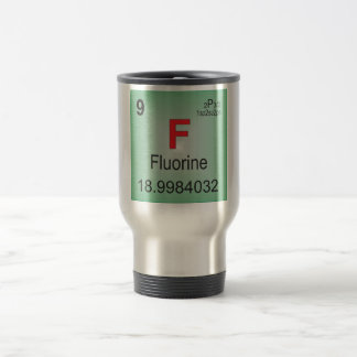 Afzonderlijk element fluor van de periodieke tabel reisbeker