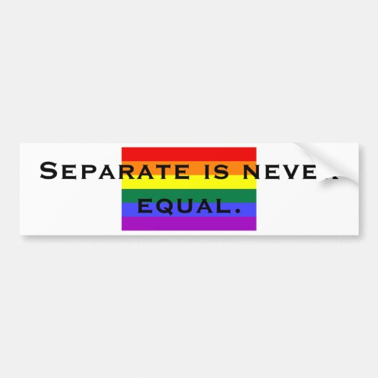 Afzonderlijk is nooit gelijk. bumpersticker (Voorkant)