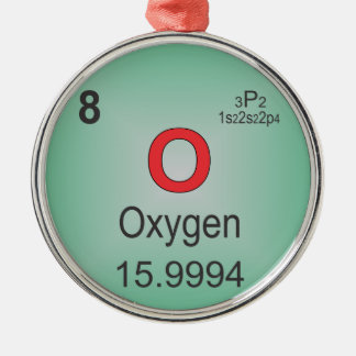 Afzonderlijk zuurstofelement van de periodieke tab metalen ornament