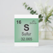 Afzonderlijk zwavelelement van de periodieke tabel briefkaart (Staand voorkant)