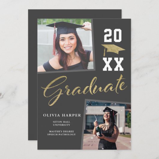 Afzonderlijke Afstuderen aankondiging (Voorkant / Achterkant)