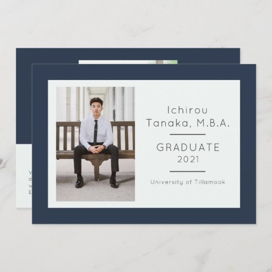 Afzonderlijke Afstuderen aankondiging (Voorkant / Achterkant)