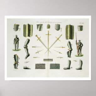 Afzonderlijke artikelen van de Armor van een Knigh Poster