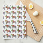 Afzonderlijke Dala Horse Kitchen-handdoek Theedoek (Quarter Fold)