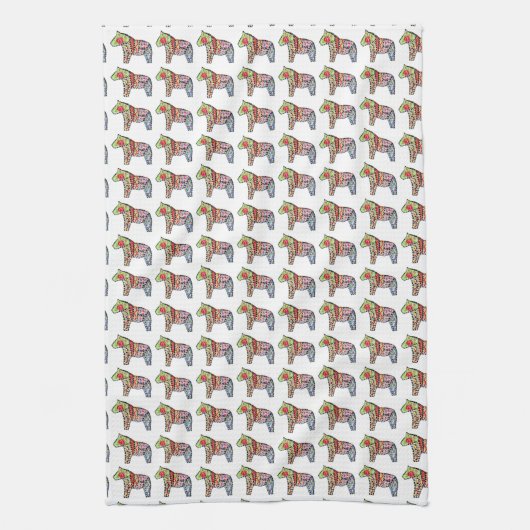 Afzonderlijke Dala Horse Kitchen-handdoek Theedoek (Verticaal)